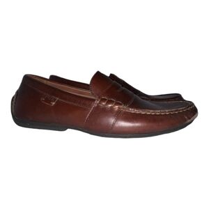 Polo Ralph Lauren Brown Leather Driving Moc Loafers 10D 10 Wear to Toes Slip-on